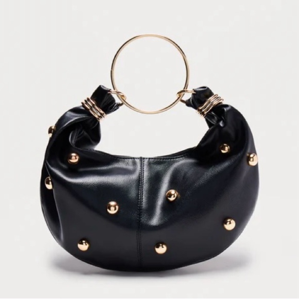 Chic Black and Gold Women's Hobo Bag